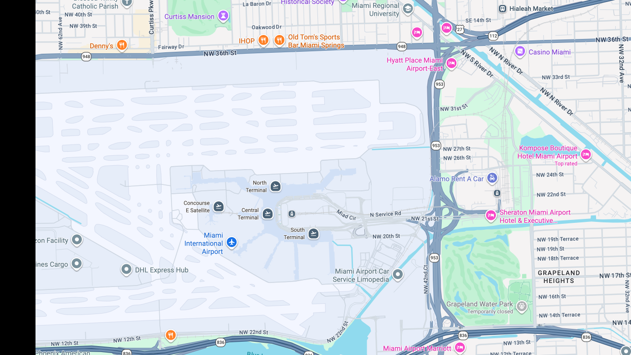 Miami International Airport area map